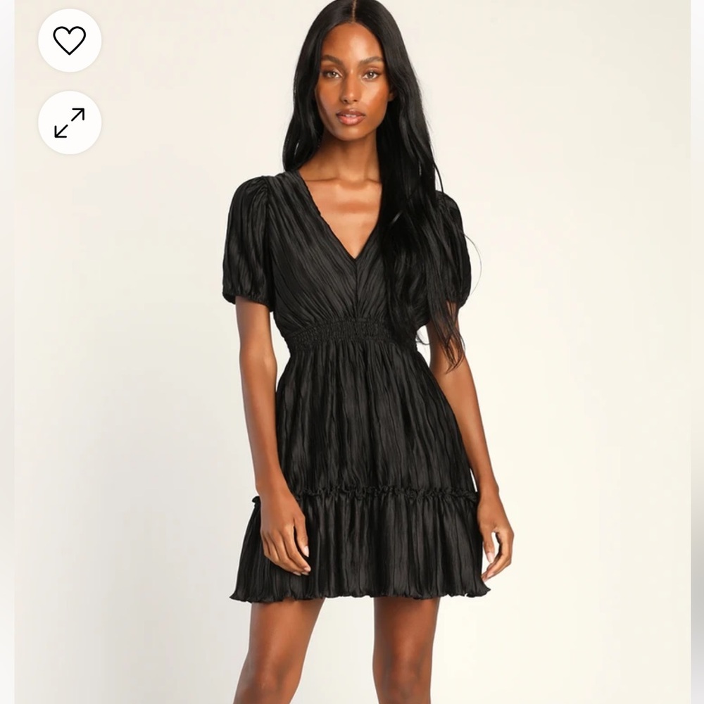 Lulus Black Plisse mini dress